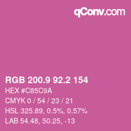 カラーコード: RGB 200.9 92.2 154 | qconv.com