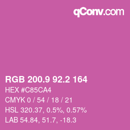 カラーコード: RGB 200.9 92.2 164 | qconv.com
