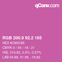 カラーコード: RGB 200.9 92.2 165 | qconv.com