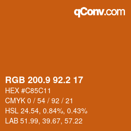 Farbcode: RGB 200.9 92.2 17 | qconv.com
