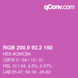 カラーコード: RGB 200.9 92.2 180 | qconv.com