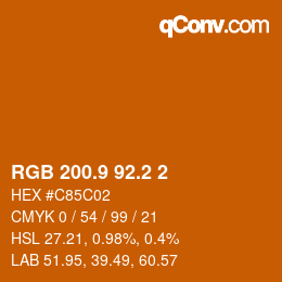 カラーコード: RGB 200.9 92.2 2 | qconv.com