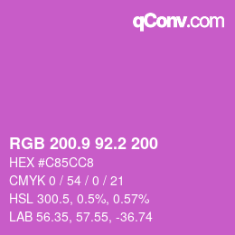 カラーコード: RGB 200.9 92.2 200 | qconv.com