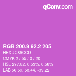 カラーコード: RGB 200.9 92.2 205 | qconv.com