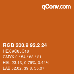 Color code: RGB 200.9 92.2 24 | qconv.com