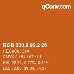 カラーコード: RGB 200.9 92.2 26 | qconv.com