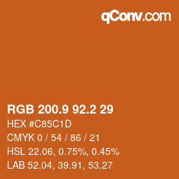 Color code: RGB 200.9 92.2 29 | qconv.com