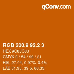 カラーコード: RGB 200.9 92.2 3 | qconv.com