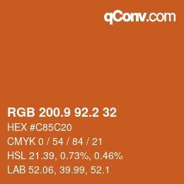 カラーコード: RGB 200.9 92.2 32 | qconv.com