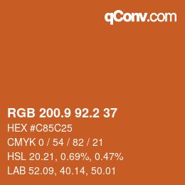 カラーコード: RGB 200.9 92.2 37 | qconv.com