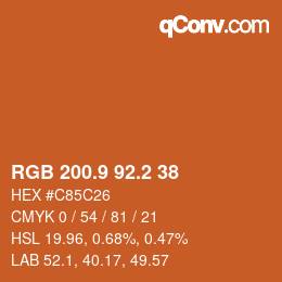 Color code: RGB 200.9 92.2 38 | qconv.com