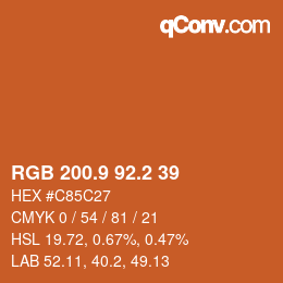 Color code: RGB 200.9 92.2 39 | qconv.com