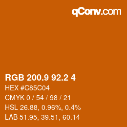 カラーコード: RGB 200.9 92.2 4 | qconv.com