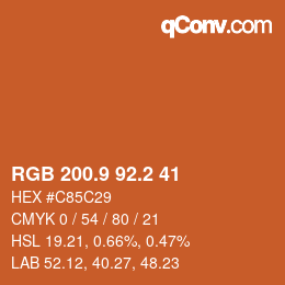 カラーコード: RGB 200.9 92.2 41 | qconv.com