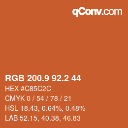 Color code: RGB 200.9 92.2 44 | qconv.com