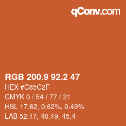 Color code: RGB 200.9 92.2 47 | qconv.com