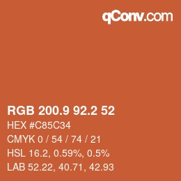 Color code: RGB 200.9 92.2 52 | qconv.com