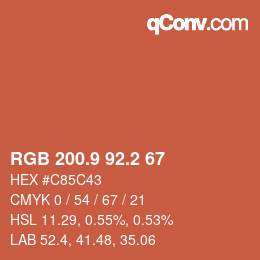 Color code: RGB 200.9 92.2 67 | qconv.com