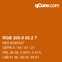 カラーコード: RGB 200.9 92.2 7 | qconv.com
