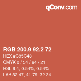 Color code: RGB 200.9 92.2 72 | qconv.com