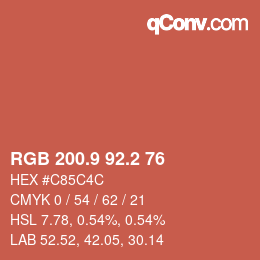 Color code: RGB 200.9 92.2 76 | qconv.com