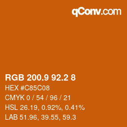 カラーコード: RGB 200.9 92.2 8 | qconv.com
