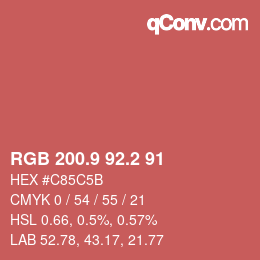 Color code: RGB 200.9 92.2 91 | qconv.com