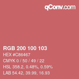 Color code: RGB 200 100 103 | qconv.com