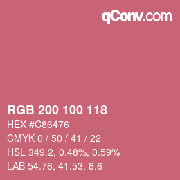 カラーコード: RGB 200 100 118 | qconv.com