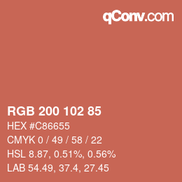 Color code: RGB 200 102 85 | qconv.com