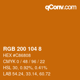 Farbcode: RGB 200 104 8 | qconv.com