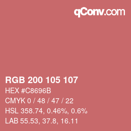Color code: RGB 200 105 107 | qconv.com