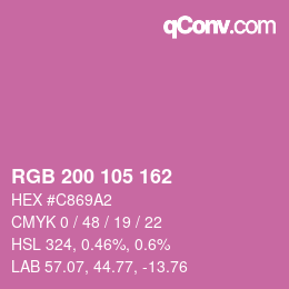 Color code: RGB 200 105 162 | qconv.com