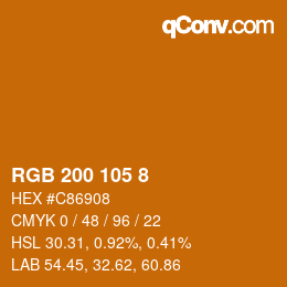 Color code: RGB 200 105 8 | qconv.com