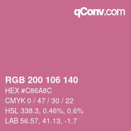 Farbcode: RGB 200 106 140 | qconv.com