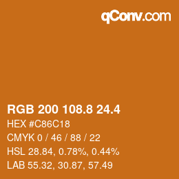 カラーコード: RGB 200 108.8 24.4 | qconv.com