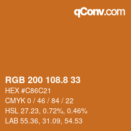 Color code: RGB 200 108.8 33 | qconv.com
