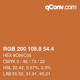 カラーコード: RGB 200 108.8 54.4 | qconv.com