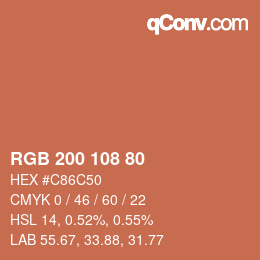 Farbcode: RGB 200 108 80 | qconv.com