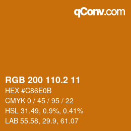 カラーコード: RGB 200 110.2 11 | qconv.com
