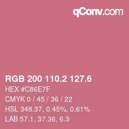 カラーコード: RGB 200 110.2 127.6 | qconv.com
