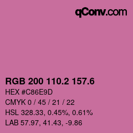 カラーコード: RGB 200 110.2 157.6 | qconv.com