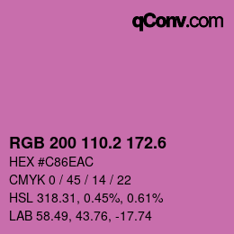 カラーコード: RGB 200 110.2 172.6 | qconv.com
