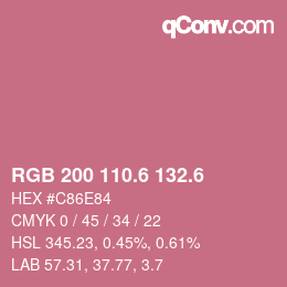 カラーコード: RGB 200 110.6 132.6 | qconv.com