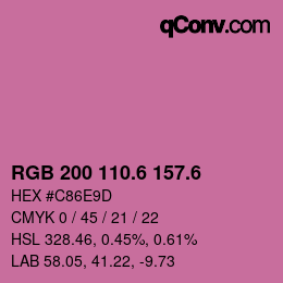 カラーコード: RGB 200 110.6 157.6 | qconv.com