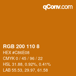 Color code: RGB 200 110 8 | qconv.com