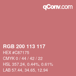 Color code: RGB 200 113 117 | qconv.com