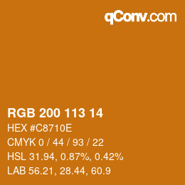 Color code: RGB 200 113 14 | qconv.com