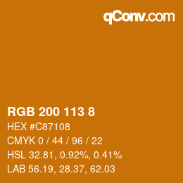 Color code: RGB 200 113 8 | qconv.com