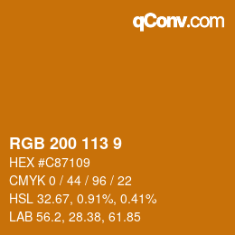 颜色代码: RGB 200 113 9 | qconv.com